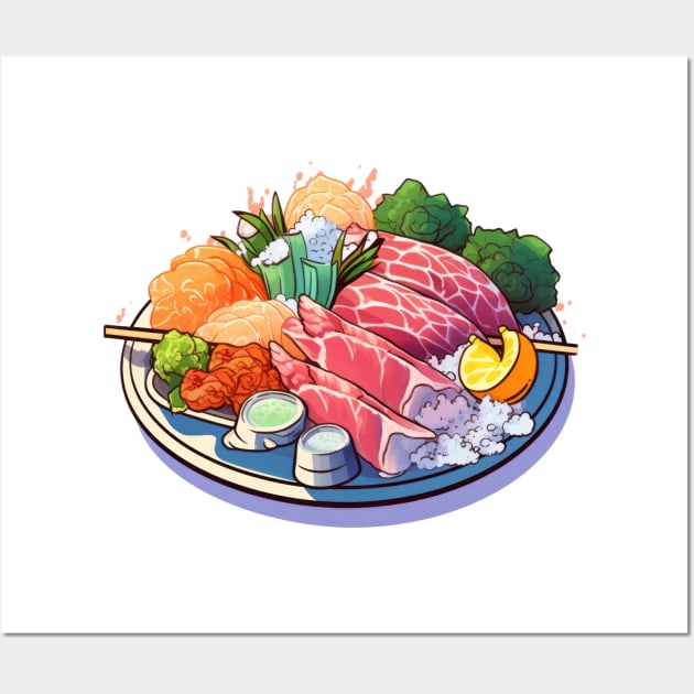 Feeling fancy with this beautiful Sashimi platter Wall Art by Pixel Poetry